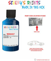 renault megane bleu extreme blue code location sticker rna touch up paint 2005 2012