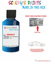 renault modus bleu extreme blue code location sticker rna touch up paint 2005 2012