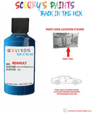 renault modus bleu extreme blue code location sticker rna touch up paint 2005 2012