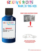 renault clio bleu iron blue code location sticker rqh touch up paint 2015 2019