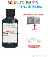 renault fluence bleu marine fume blue code location sticker rpe touch up paint 2011 2019