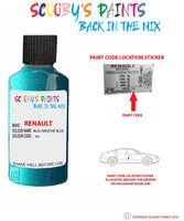 renault modus bleu menthe blue code location sticker j42 touch up paint 2004 2011