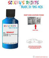 renault clio bleu monaco blue code location sticker rnc touch up paint 2005 2011