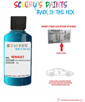 renault kangoo bleu nautilus blue code location sticker d48 touch up paint 2001 2016