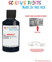 renault laguna bleu nuit blue code location sticker 455 touch up paint 1990 2000