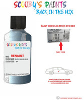 renault megane bleu opalin blue code location sticker rpa touch up paint 2008 2013