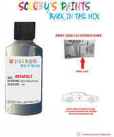 renault laguna bleu orage blue code location sticker d47 touch up paint 2001 2013