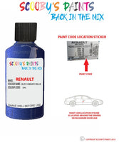 renault kangoo bleu vibrato blue code location sticker d45 touch up paint 2000 2015