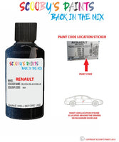 renault duster bluish black blue code location sticker b20 touch up paint 2012 2013