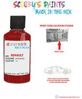 renault megane capsium red code location sticker 727 touch up paint 1990 2019