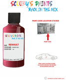 renault scenic cherry red code location sticker 793 touch up paint 1999 2010