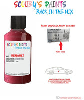 renault clio cherry red code location sticker 793 touch up paint 1999 2010