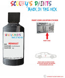 renault clio eclipse black code location sticker b66 touch up paint 2000 2015