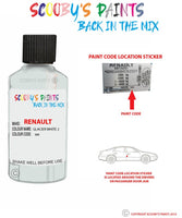 renault scenic glacier white 2 code location sticker 389 touch up paint 1990 2019