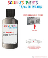 renault laguna gris ardoise grey code location sticker knd touch up paint 2007 2011