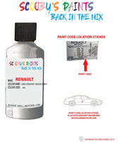 renault laguna gris argent silver grey code location sticker 602 touch up paint 1990 1997