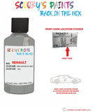 renault clio gris asphalte grey code location sticker knq touch up paint 2009 2013