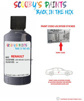 renault scenic gris brume silver grey code location sticker 643 touch up paint 1992 1999