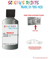 renault megane gris fjord silver grey code location sticker 920 z65 touch up paint 1996 2008