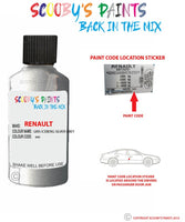 renault clio gris iceberg silver grey code location sticker 640 touch up paint 1990 2011