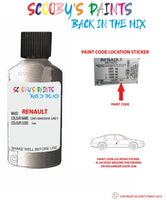 renault clio gris makaha grey code location sticker f60 touch up paint 2004 2013