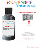 renault clio gris titanium grey code location sticker kpn touch up paint 2014 2019