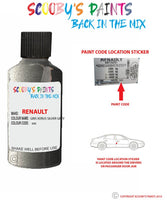 renault megane gris xerus silver grey code location sticker 630 touch up paint 1994 2007