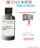 renault laguna gris xerus silver grey code location sticker 630 touch up paint 1994 2007