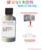 renault megane hessian gold code location sticker a19 touch up paint 2001 2010