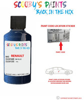 renault clio ink blue code location sticker f43 touch up paint 2001 2010