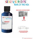 renault megane ink blue code location sticker f43 touch up paint 2001 2010