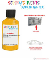 renault clio jaune imperial yellow code location sticker enm touch up paint 2009 2011