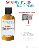 renault captur jaune miel yellow code location sticker epa touch up paint 2015 2019