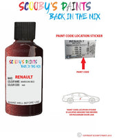 renault koleos maroon red code location sticker nxf touch up paint 2015 2018