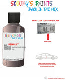 renault koleos marron cuivre brown code location sticker nxb touch up paint 2008 2016