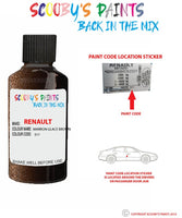 renault laguna marron glace brown code location sticker d17 touch up paint 2005 2020