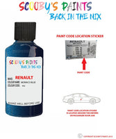 renault clio monaco blue code location sticker 432 z63 463 touch up paint 1993 2015