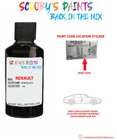 renault clio noir black code location sticker 699 touch up paint 1990 2017