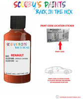 renault duster orange cayenne code location sticker enj touch up paint 2007 2015