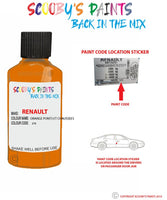 renault clio orange ponts et chaussees code location sticker 379 touch up paint 1990 2019