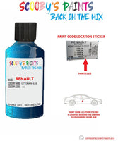 renault megane ottoman blue code location sticker i45 touch up paint 2003 2006