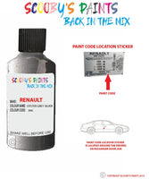 renault clio oyster grey silver code location sticker kng touch up paint 2007 2019