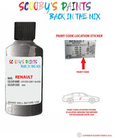 renault megane oyster grey silver code location sticker kng touch up paint 2007 2019