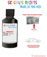 renault clio pearl black code location sticker z20 touch up paint 1991 2020
