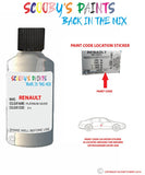 renault megane platinum silver code location sticker z12 632 touch up paint 1998 2008