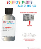 renault scenic platinum silver code location sticker z12 632 touch up paint 1998 2008