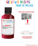 renault scenic rouge dyna red code location sticker nnj touch up paint 2008 2015