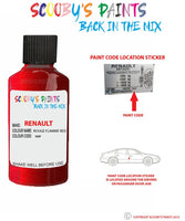 renault megane rouge flamme red code location sticker nnp touch up paint 2011 2019