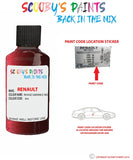 renault laguna rouge garance red code location sticker b79 touch up paint 2001 2008