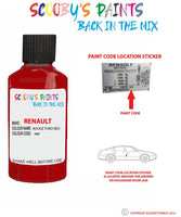 renault clio rouge toro red code location sticker nnf touch up paint 2005 2013